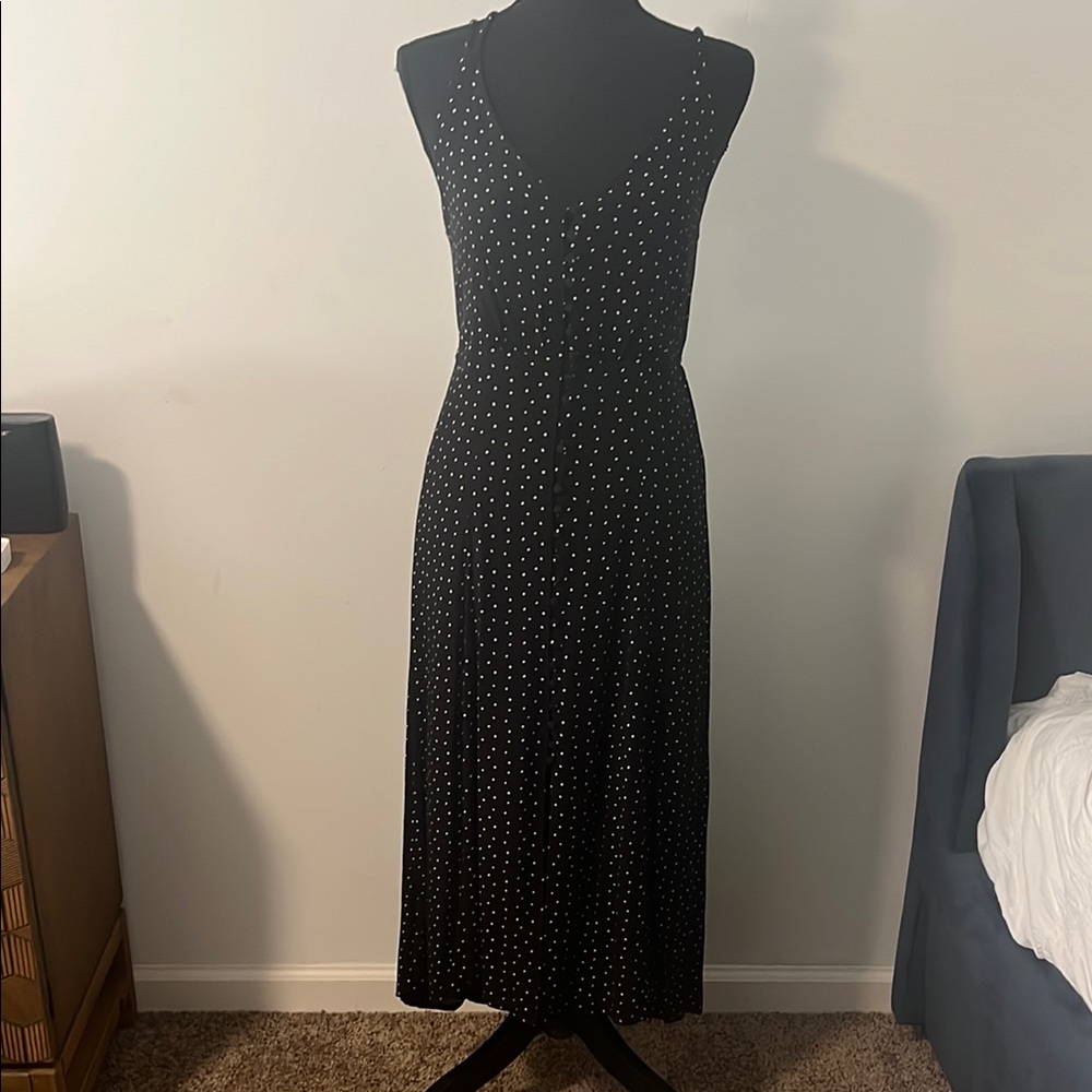 Lucky Brand Elegant Black Polka Dot Dress